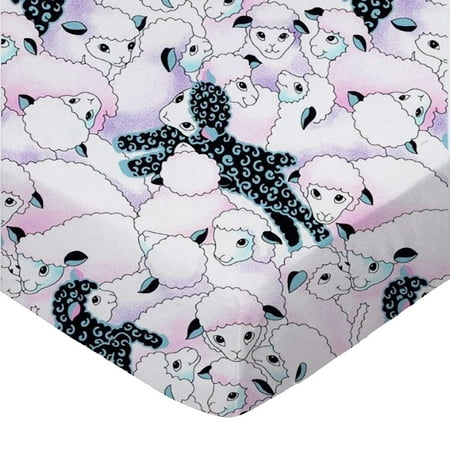 SheetWorld Fitted 100% Cotton Percale Play Yard Sheet Fits BabyBjorn Travel Crib Light 24 x 42, Colorful Sheep