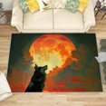 thumbnail image 1 of 2x3 Rug, Wolf Door Mat Washable Non Slip Soft for Entryway, Full Moon Wildlife Rug, Wild Animal Carpet, Wolf Home Decor & Gifts, 1 of 7