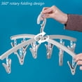 thumbnail image 4 of Dinheiro Tendedero plegable con 12 clips para secar calcetines, lencería, ropa de bebé, toallas, tendedero giratorio para calcetines, 4 of 5