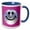 Blue/White, variant on 3drose, Silver Disco Ball Smiling Face - Seventies 70s Style Discoball Dance Hall Diva Smilie on Purple Pink, 11oz Magic Transforming Mug