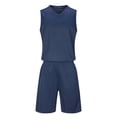 thumbnail image 3 of Hrsba Boys Summer Outfits Solid Color Sleeveless Soccer Tops and Shorts Casual Style for School Daily Activities and Performance Use, 3 of 5