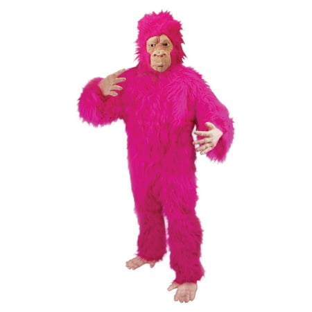 Loftus Halloween Fuzzy Gorilla Adult Costume, Pink, One Size