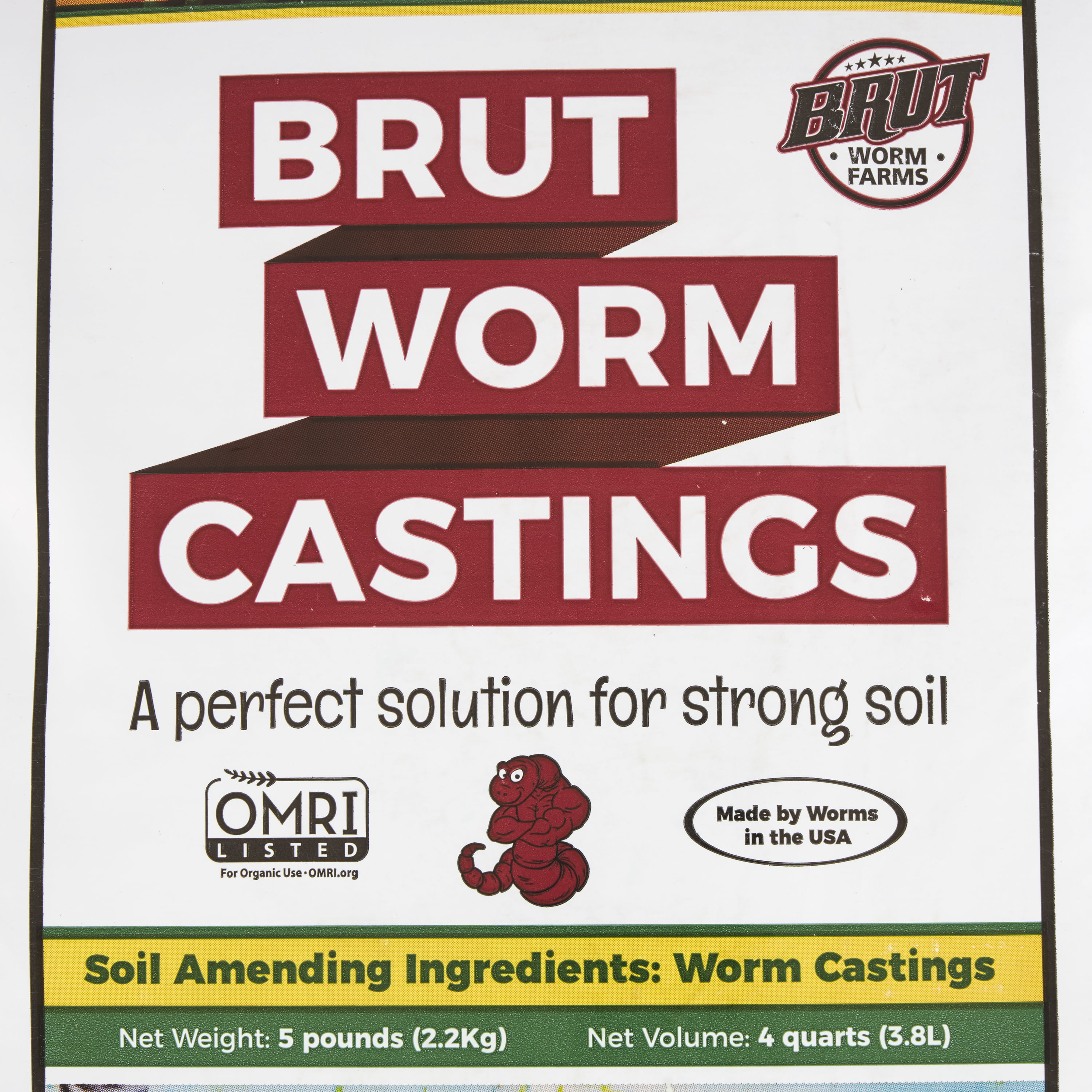 Flowers Organic Fertilizer Use Indoors or Outdoors Natural Enricher for Healthy Houseplants Non-Toxic and Odor Free 5 Pounds and Vegetables Worm Castings Soil Builder Brut Worm Farms 