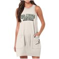 thumbnail image 1 of Vestido de Verano para Mujeres, Vestido de Cuello Redondo sin Mangas de Bolsillo de Impresión de Moda Casual Hecha de 95% Poliéster 5% Spandex para Primavera Verano, Vestido Sexy para Mujeres, 1 of 5