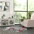 thumbnail image 3 of Masada Rugs Modern Contemporary Round Area Rug, Red Grey Black. (5 Feet X 5 Feet) Round, 3 of 7