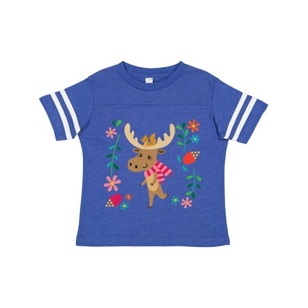 

Inktastic Woodland Moose Spring Flowers Gift Toddler Toddler Girl T-Shirt