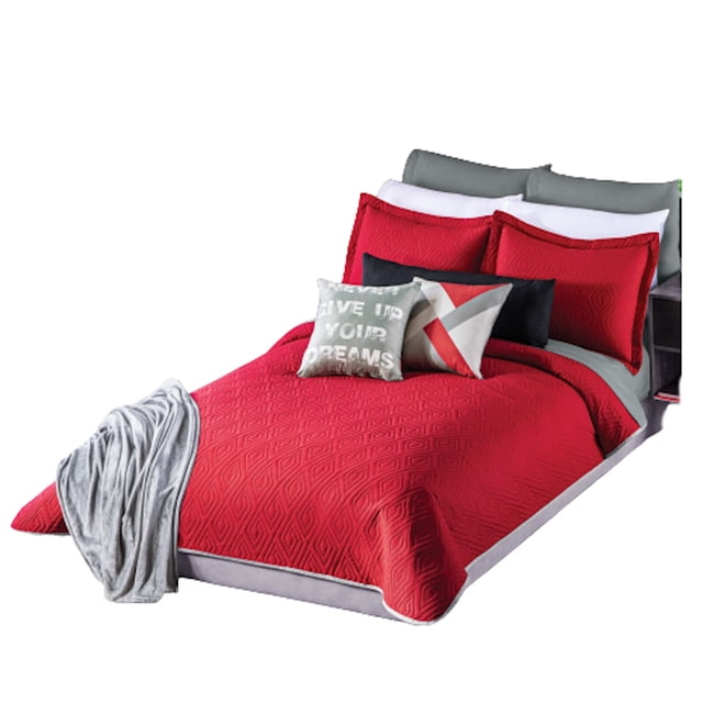Edredon Poliéster Acolchonado Matr/Queen Rojo Colchas Concord EPIM138