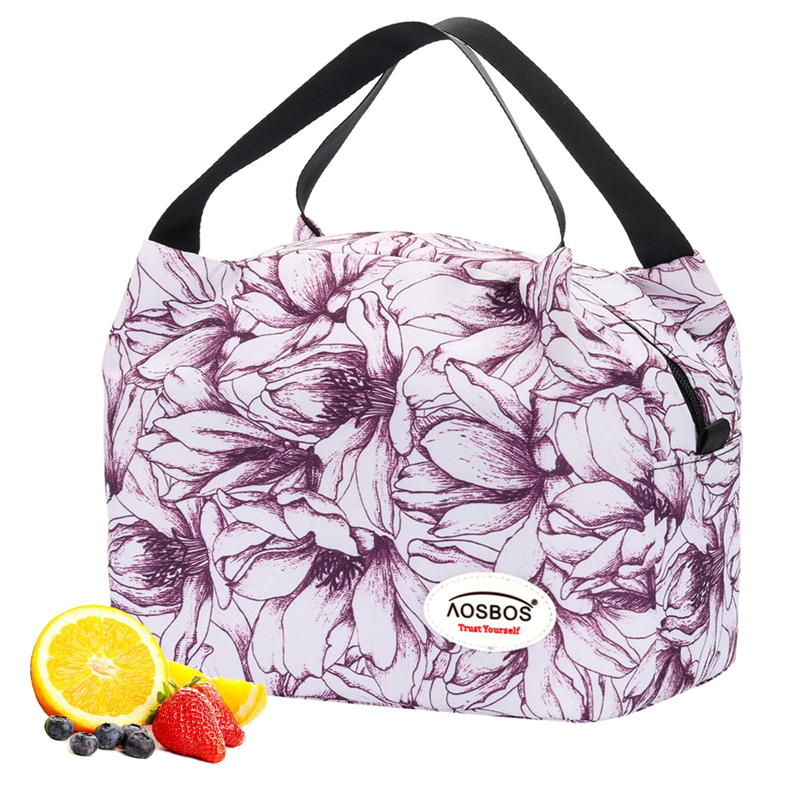 Aosbos Reusable Lunch Bags for Women Insulated Lunchbox Cooler Bag