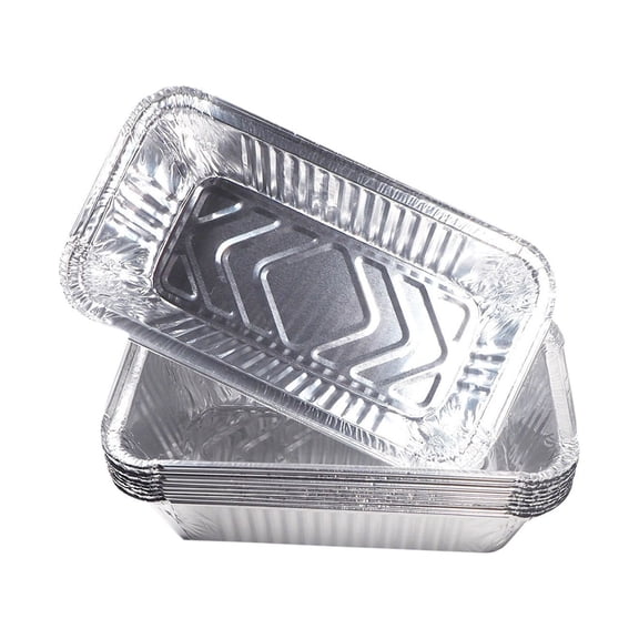 20-Pack Commercial Disposable Aluminum Foil Grill Boxes, Sturdy for Baking, Grilling, Takeout, Freezing & Reheating, -20°C to 600°C Silver