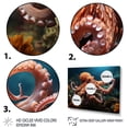 thumbnail image 3 of Designart "Coral Octopus peaceful Submersion II" Animals Floater Framed Wall Decor, 3 of 7