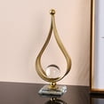 thumbnail image 4 of Adorno De Bola De Cristal Decorativo, Soporte De Exhibición De Gotas De Agua De Arte Del Hierro Dorado Con Base Para Decoración De Escritorio De Oficina Familiar, 4 of 7