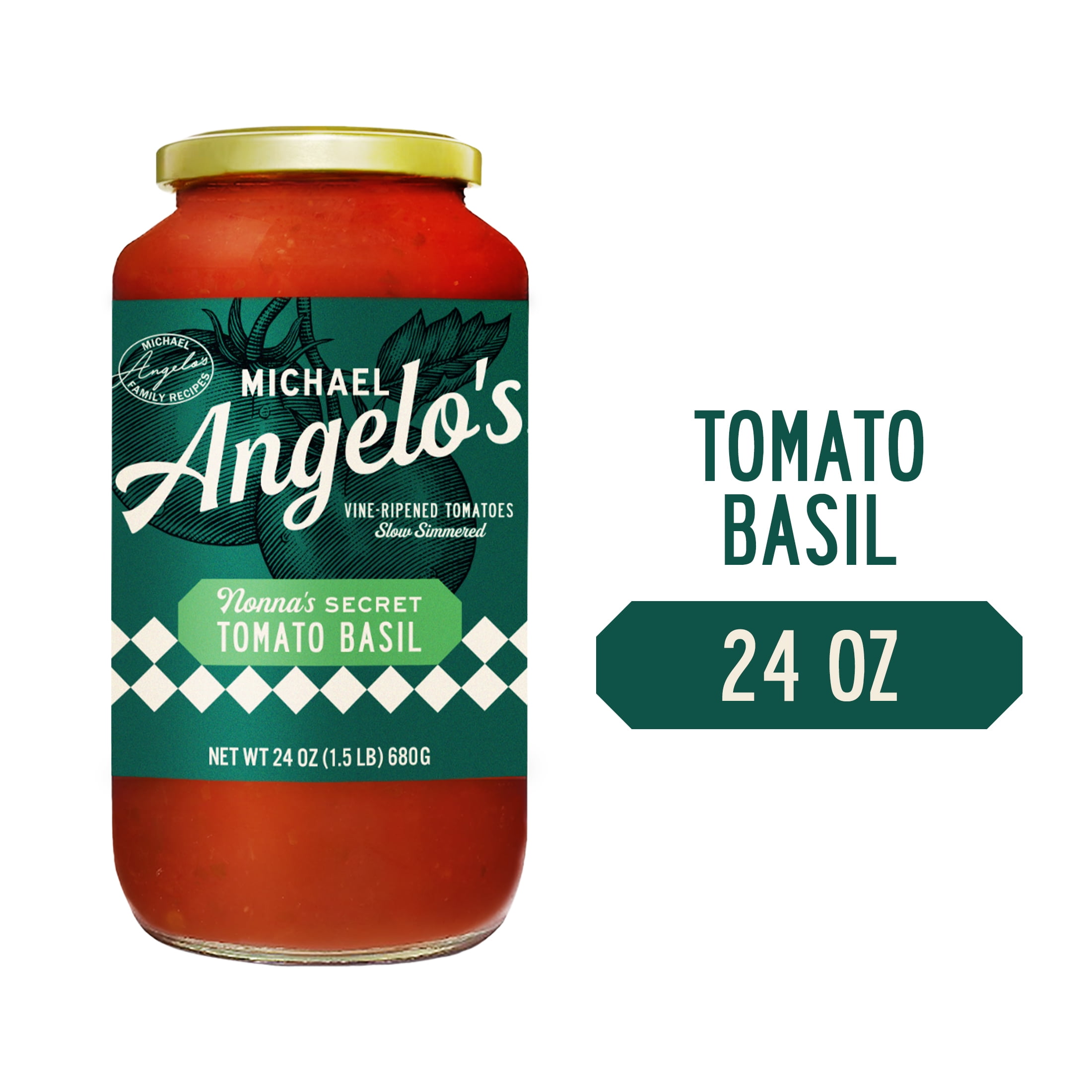 (3 pack) Michael Angelo's Nonna's Secret Tomato Basil Pasta Sauce, 24oz