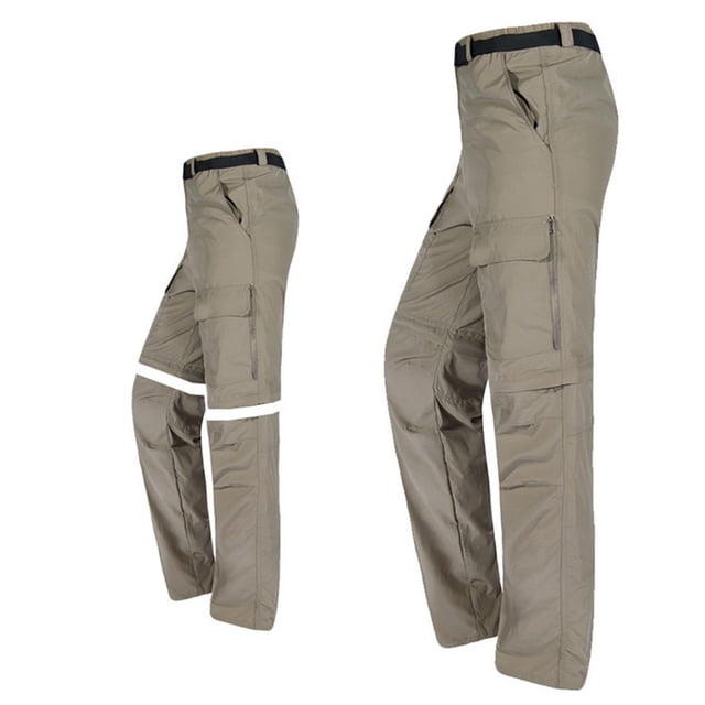 hoksml Pantalon de Randonnée Convertible à Séchage Rapide pour Homme, Pantalon Cargo Tactique à Fermeture Éclair avec Multiples Poches pour Voyage en Plein Air