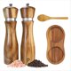 thumbnail image 3 of Juego de Molinillo de Sal y Pimienta de Madera, Molinillo de Pimienta Manual, Grosor Ajustable, con Bandeja para Molinillo de Sal y Pimienta, Cuchara, 3 of 5
