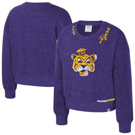 Girls Youth Colosseum  Purple LSU Tigers Just a Minute Sweatshirt