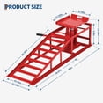 thumbnail image 2 of 2PCS Hydraulic Car Ramps, 5T/11000Lb Heavy Duty Auto Service Ramps with 9.4" -13.3" Adjustable Lifting Height, Low Profile Car Lift , Red, 2 of 8