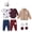 Brown, variant on KIMI BEAR Newborn Baby Boy Layette Set 0-3 Months Winter Clothes 3 Packs Rompers Pants Coat with Hat Gloves Outfits Set Essentials Clothing Gray