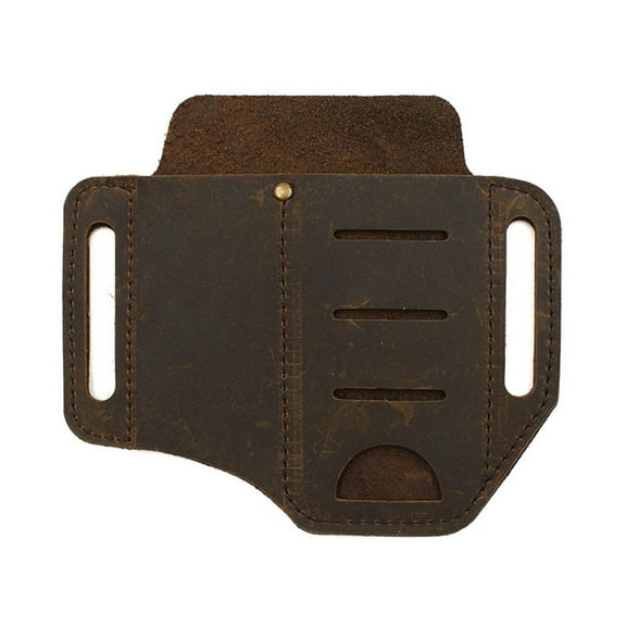 Multifunction Leather Sheath Waist Belt Loop Pouch Storage Pocket Bag for Flashlight Pliers