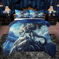 Castle Fairy Kids Children Wild Dragon Twin Comforter Sets,Abstract Wildlife Bedding Set