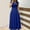 Dress-Blue, variant on LEKWK Formal Dresses for Women Short Sleeve Crew Neck Maxi Dress High Waist Dress A Line Long Dress Wedding Guest Dress Solid Color Elegant Party Work