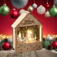 thumbnail image 5 of YOHAVEN Wooden House Christmas Night Light, LED Santa Cabin Luminous Tabletop Ornament for Xmas Home Bedroom Living Room Decor, 5 of 6