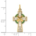 thumbnail image 2 of Beautiful Sterling Silver Rhodium-plated Polished/Gold-plated Epoxy Cross Pendant, 2 of 2