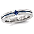 thumbnail image 1 of Bague Homme 1/5 Carat (ctw) Saphir Bleu Naturel en Titane, 1 of 5