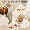 thumbnail image 6 of Kids Play Tent with Star Light and Padded Mat, Playhouse for Kids, Neutral Color Play Room Furniture, Indoor Bed Tent Gift Toys for Toddle 3,4,5,6-Year-Old Girls,Boys, Girls,, 6 of 15