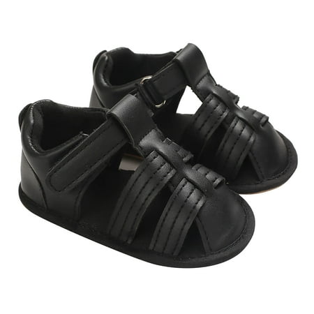 

DNDKILG Infant Girls Boy Rubber Sole Outdoor Slippers Sandals Baby Toddler Beach Summer First Walkers Shoes Black 6M-2Y 11
