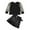 Black, variant on Fesfesfes Girl Outfits Size 10-12 2 To 6 Years Spring Round Collar Knit Patchwork Mesh Long Sleeve Ruffled Belt Leather Skirt Short Skirt Two Piece Set 5-6 Years
