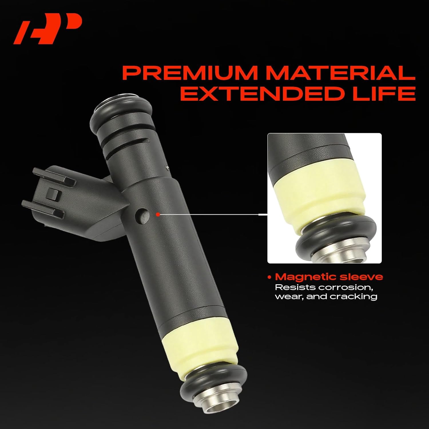 A-Premium Replacement Fuel Injectors, Black, 6 Count