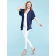 thumbnail image 5 of Made by Johnny Women's Kimono Style Short Sleeve Dolman Cardigan XXL NAVY, 5 of 6