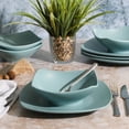 thumbnail image 2 of Gibson Home Zen Buffet Matte Porcelain 8 Piece Dinnerware Set - Blue, 2 of 6