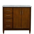 thumbnail image 6 of MCM Solid Wood Single Vanity with Right Oval Sink in Walnut/White Carrara, 6 of 12