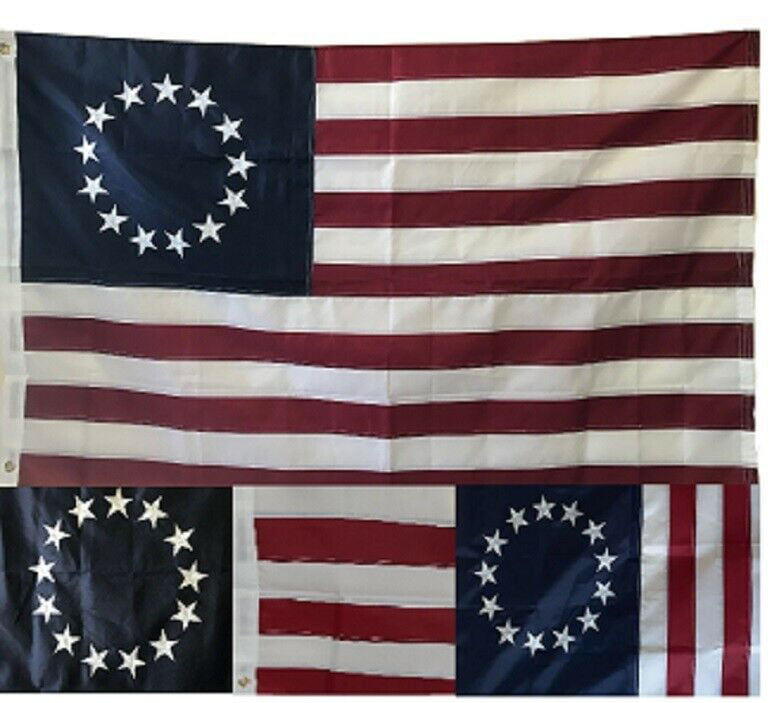 3x5 Embroidered Betsy Ross USA American 210D-S Sewn Nylon Flag 3'x5' Made in USA 