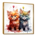 thumbnail image 2 of Designart "Playful Nursery Joyful Kittens" People Framed Wall Art - Traditional Blue Animal Nursery Entryway Framed Wall Art Print, 2 of 6