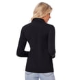 thumbnail image 2 of Camisas con botones Siliteelon para mujer de manga larga, color negro, 2 of 9