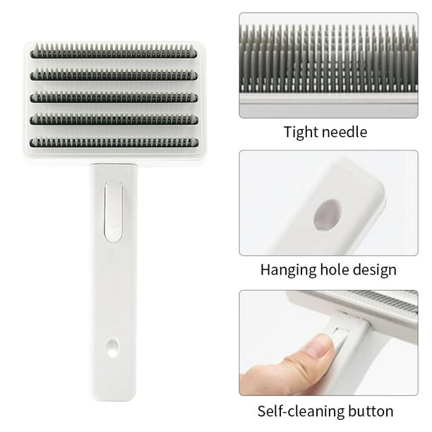Self Cleaning Dog Cat Push Plate Hair Removal Grooming Multifunction Pet Brush