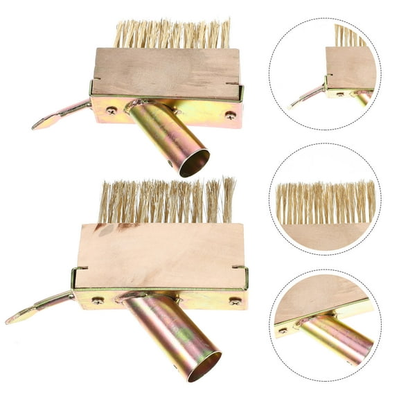 ROSENICE 2Pcs Weeding Brush for Cleaning Hard-to-reach Areas in Garden Yard Tools Light Yellow Steel Wire