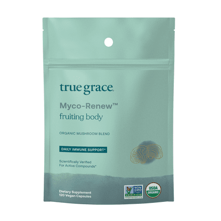 True Grace Fruiting Body Myco-Renew - Daily Immune Support - 120 Vegan Capsules