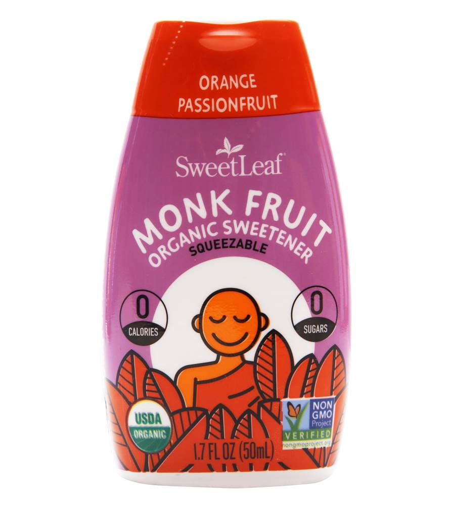 SweetLeaf Monk Fruit Squeezable Liquid Organic Sweetener Orange