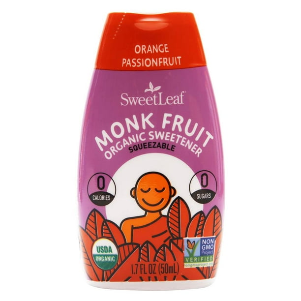 SweetLeaf Monk Fruit Squeezable Liquid Organic Sweetener Orange