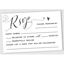 Inkdotpot 50 Blank RSVP Cards With White Envelopes White 4"x6" Response Cards-RSVP Reply Card For Wedding-Bridal Shower-Baby Shower-Rehearsal Dinner