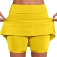 thumbnail image 2 of Clothing 2025 Women's High Waisted Tennis Skirts Tummy Control Pleated Golf Skorts Skirts for Women with Shorts Pockets Yellow Tennis Skirts for Women L, 2 of 9