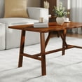 thumbnail image 3 of BizChair Solid Wood Farmhouse Coffee Table, Trestle Style Accent Table in Walnut, 3 of 11