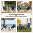 thumbnail image 3 of SHOUFTW 3 Piece Outdoor Patio Furniture Set, Wicker Bistro Chairs with Glass Top Table for Apartment Balcony, Small Backyard, Porch and Deck, Grey, 3 of 8