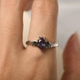thumbnail image 5 of Lab Created Alexandrite Silver bat ring June birthstone ring alexandrite ring, 5 of 5