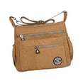 thumbnail image 1 of Bolso de hombro para mujer, moderno, tipo bandolera, con cremallera y correa ajustable Beige, 1 of 9