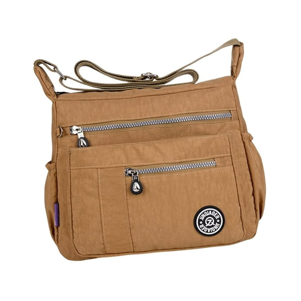 Bolso de hombro para mujer, bandolera, bolso de mano para mujer, bolso de viaje, múltiples bolsillos Beige