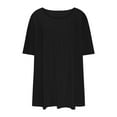 thumbnail image 2 of Hot days, bold styles. Olyvenn Plus Size Tops for Women Dressy Crew Neck Boho Summer Blouses Pleated Tunic Tops to Hide Belly Loose Fit Black XXXL, 2 of 8